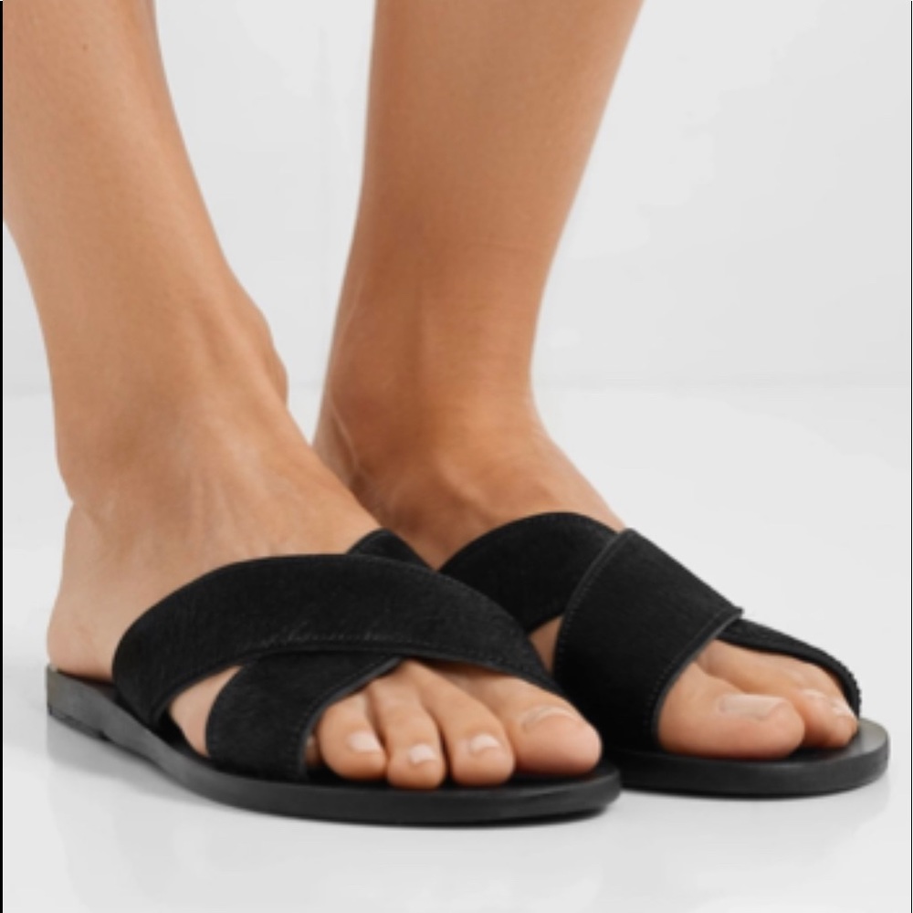 ANCIENT GREEK SANDAL Thais Fur Slide Sandals Women’s Size 11